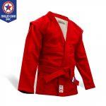 куртка для борьбы САМБО Крепыш, цвет красный, 100% х/б