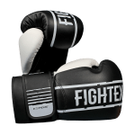 Перчатки боксёрские FIGHTEXPERT 3L-3 инженерная кожа, 3 слоя, цвет чёрный с белым